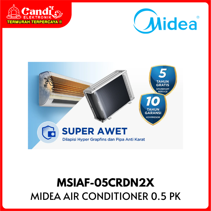 Midea Air Conditioner 0.5 Pk  Outdoor : Msiaf-05crdn2x(o)
